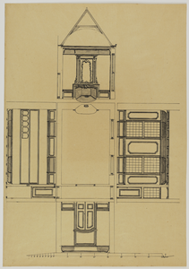 214546 Interieur van de St. Janskerk te Utrecht: plattegrond en opstanden van de vier wanden van de nieuwe ...